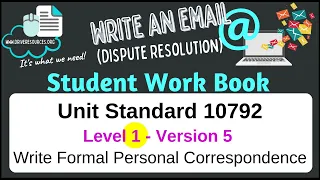 Unit standard 10792 -  level 1 - v5 - Write Correspondence - Email