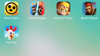 Brawl Stars, Clash Royale, Clash of Clans, Boom Beach, Hay Day.