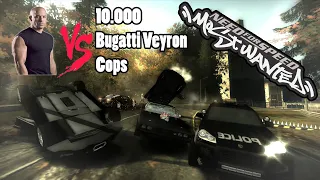 NFS MW HARD Final Pursuit With Dominic Toretto - 10.000 Bugatti Veyron Cops vs 1970 Dodge Charger