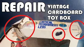How You Can Repair A Vintage Cardboard Toy Box | Creases, Tears, Marker Ink