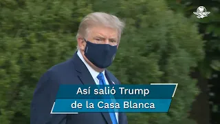 Caminando y con cubrebocas: así salió Donald Trump de la Casa Blanca rumbo al hospital militar