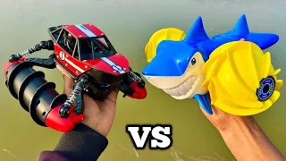 RC Amphibious Hybrid Crab Car Vs RC Amphibious Hybrid Shark Unboxing - Chatpat toy tv