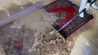 Cleaning Extremely Dirty Red Carpet - Dirty Carpet Cleaning - Satisfying ASMR - Satisfying Video