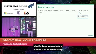 PostgresOpen 2019 Advanced Data Types In PostgreSQL