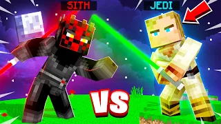 SITH vs JEDI MINECRAFT LIGHTSABER CHALLENGE! (force powers)