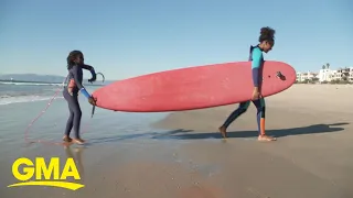 10-year-old takes on surfing with Black Girls Surf l GMA