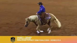 Casey L. Deary Custom Dreams NRHA Open Futurity Semi Finals 2023 - Score 219,5