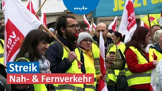 Deutschlandweit: Streik legt am Montag Nah- und Fernverkehr lahm | MDR um Zwei | MDR