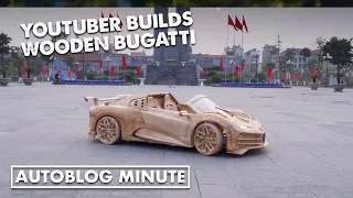 YouTuber builds a drivable wooden Bugatti