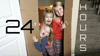 24 HOURS IN A BOX FORT MANSION! | Girls only