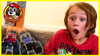 LONGEST Downhill Race - BEDROOM to BASEMENT 🏠 Monster Jam & AVENGERS Hot Wheels Monster Truck Toys