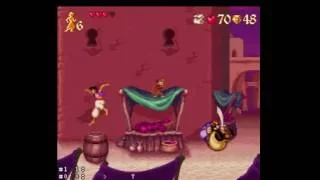 Aladdin Level 1 Act 4 Boss fight (Snes) 1993 Gameplay