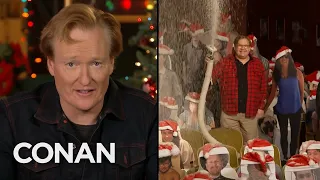 Andy Lets It Snow On The Cardboard Cutouts In The Audience | CONAN on TBS