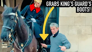 IGNORANCE OR DISRESPECTFUL - Tourist Grabs Wrong Royal Guard Boots | Royal Guard, Kings Guard,