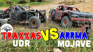 ARRMA Mojave VS Traxxas UDR - Running side by side (Both 6s🤯)