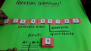 Restou, ganhou! jogo matemático de divisão: Fácil de fazer e aprender.