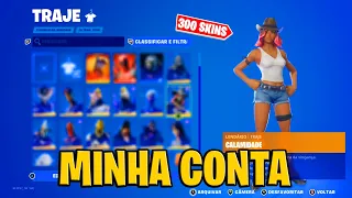 MOSTRANDO TODAS MINHAS SKINS E PICARETAS NO FORTNITE 2022!! SÃO RARAS? *300 SKINS*