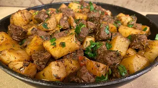 GARLIC BUTTER STEAK BITES WITH POTATOES (MUST TRY)
