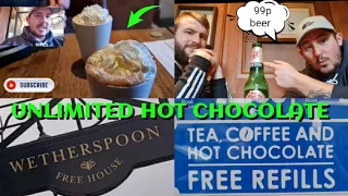 WETHERSPOONS UNLIMITED HOT CHOCOLATE | Plus 99p BEERS