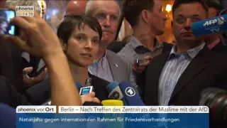 AfD trifft Zentralrat der Muslime: Frauke Petry gibt Statement am 23.05.16