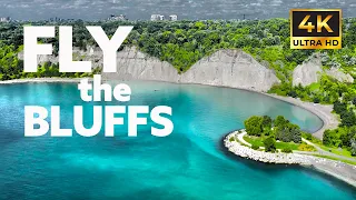 Relaxing Aerial of Scarborough Bluffs TORONTO with music | 4K