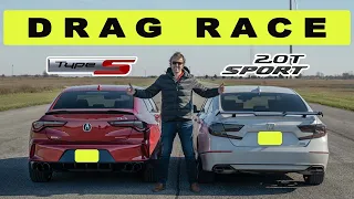 2021 Acura TLX Type S challenges Honda Accord 2.0T, park 2 buses in between..drag and roll race.