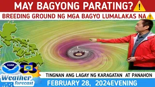 MAY BAGYONG PARATING?⚠️TINGNAN DITO⚠️WEATHER UPDATE TODAY FEBRUARY 28,  2024EVENING