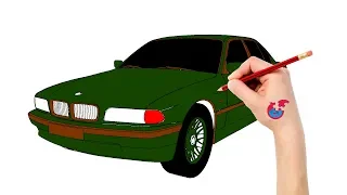 Learning How To Draw Cars For Toddlers BMW 7 Series  - Puzzle Kid Drawing