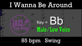 I Wanna Be Around - with Intro + Lyrics in Bb (Male) - Jazz Sing-Along