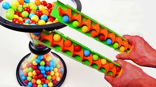 Elevator Marble Run Race ASMR # 2 ☆Marble Sword☆ Creative Healing Sound Simple Machine DIY Build