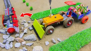 diy tractor making mini concrete road for train | diy tractor | water pump | Kiwi Mini