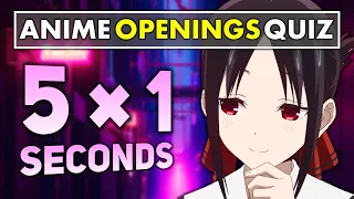 ANIME OPENINGS QUIZ: Easy → Impossible 5 x 1 SECOND Challenge! 【100 SONGS】