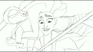 Pencil Test by James Baxter for canceled "Medusa" animated feature film - w/ VA + SFX!