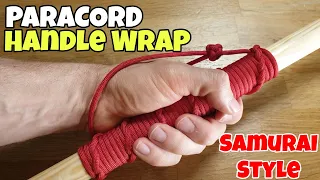 Making a paracord handle wrap with loop for walking stick or anything else - easy tutorial DIY #004