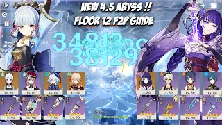 New 4.5 Abyss - F2P Ayaka Freeze & Raiden National Destroy Spiral Abyss Floor 12 - Genshin Impact