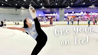 One Year on Ice!🦋 (my figure skating routine & 1 year progress)