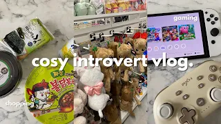 cosy introvert vlog ☆ what I eat in a day, anime, gaming, unboxings & shopping | aesthetic 🍬🎀💗🍥