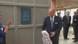 Prince Philip jokes he's the: "world's most experienced plaque unveiler"