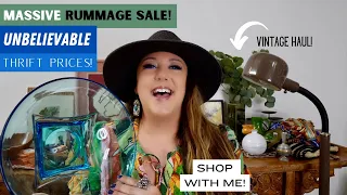 RUMMAGE SALE! Shop With Me!  Charity Rummage Sale $1, $2, $3 ?!? We Scored Big Time! Thrift Haul