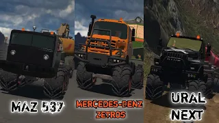 SAMA-SAMA BAWA MUATAN BERAT || MAZ 537 VS MERCEDES-BENZ ZETROS VS URAL NEXT || TEST NANJAK