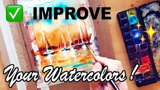 8 TIPS to IMPROVE your WATERCOLOR paintings! 🧡 Best Watercolor Techniques.