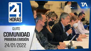 Noticias Quito: Noticiero 24 Horas, 24/01/2022 (De la Comunidad Primera Emisión)