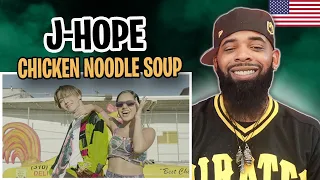 AMERICAN RAPPER REACTS TO -j-hope 'Chicken Noodle Soup (feat. Becky G)' MV