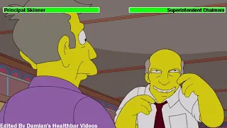 Principal Skinner vs. Superintendent Chalmers with healthbars