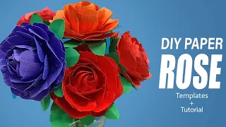 DIY Paper Rose EASY and BEAUTIFUL | Making Paper Peony in Vases | Templates + Tutorial |#rose