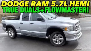 2005 Dodge Ram 1500 5.7L HEMI V8 TRUE DUAL EXHAUST w/ FLOWMASTER OUTLAWS!
