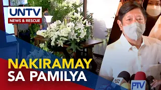 Burol ni ex-Pres. FVR, binuksan na sa mga bisita; PBBM, personal na nakiramay sa pamilya