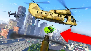 WHAT HAPPENS IF YOU DROP A CAR ONTO THE AVENGER?? | GTA 5 THUG LIFE #342