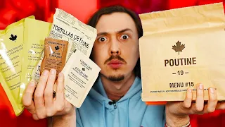 Je teste des rations de combat du Canada (poutine et autres)