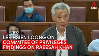 Committee of Privileges debate: Lee Hsien Loong on report's findings on Raeesah Khan and WP leaders
